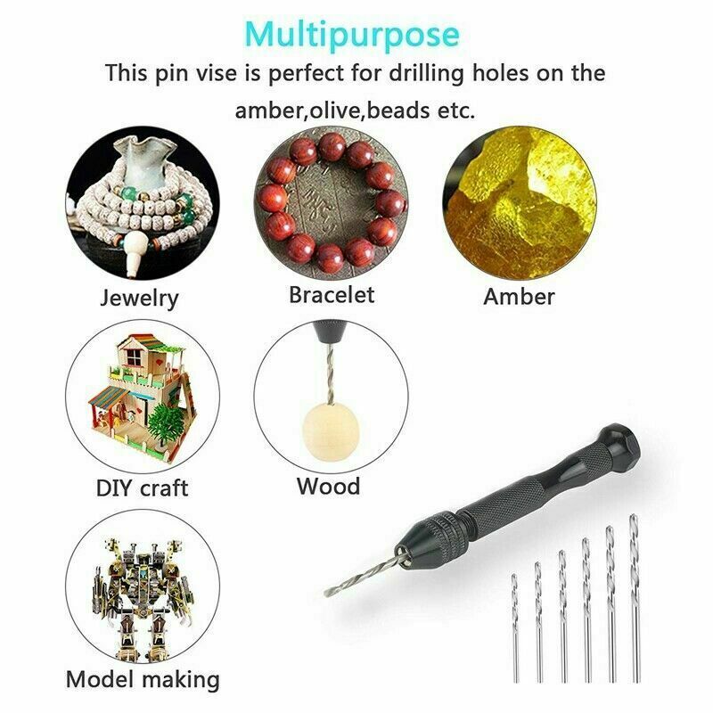 49PCS Precision Pin Vise Hobby Drill Bits with Model Twist Hand Drill Bits Set