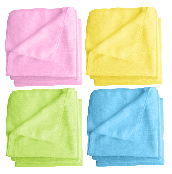 4 New Microfiber Cleaning Towels 15"x15", Polishing Cloth Ultra Soft