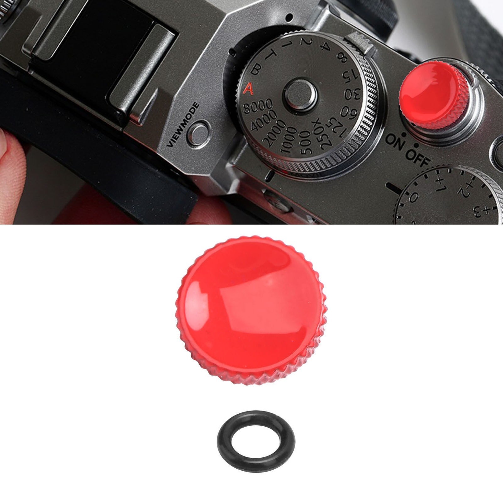 Red Concave Shutter Release Button Rubber Ring For Fujifilm For Leica For Nikon