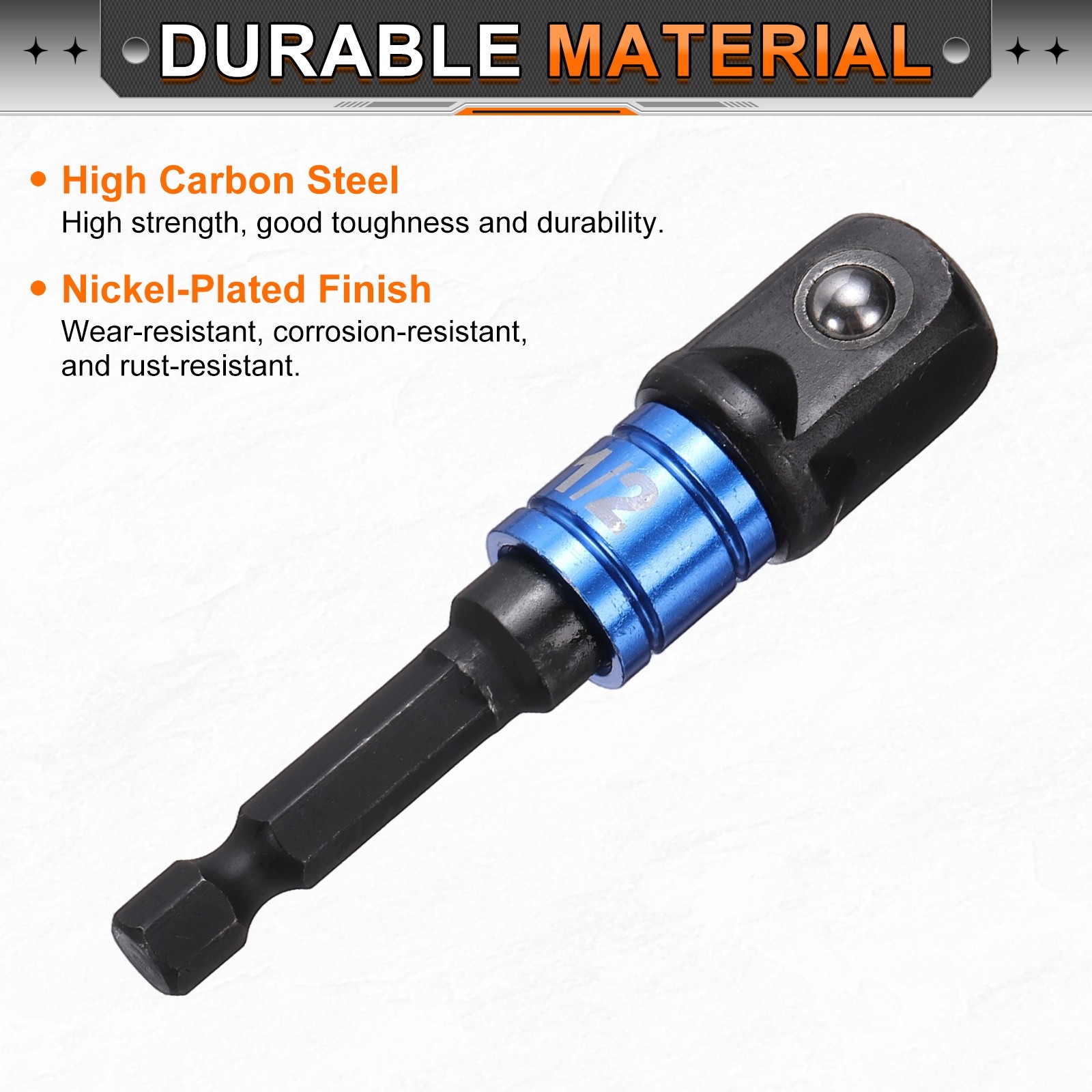6pcs 1/2" Impact Driver Socket Adapter Extension Set Black-Blue