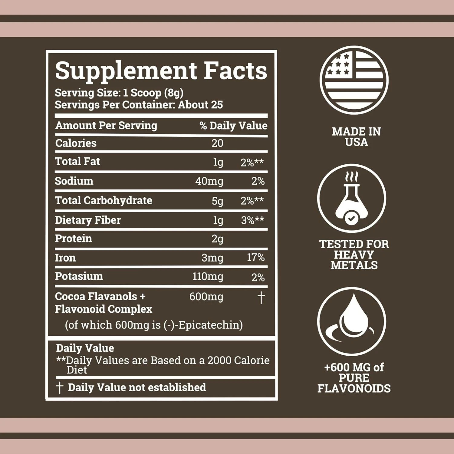 2PACK High Flavanol Cocoa Powder and Flavonoids Supplements 1200mg