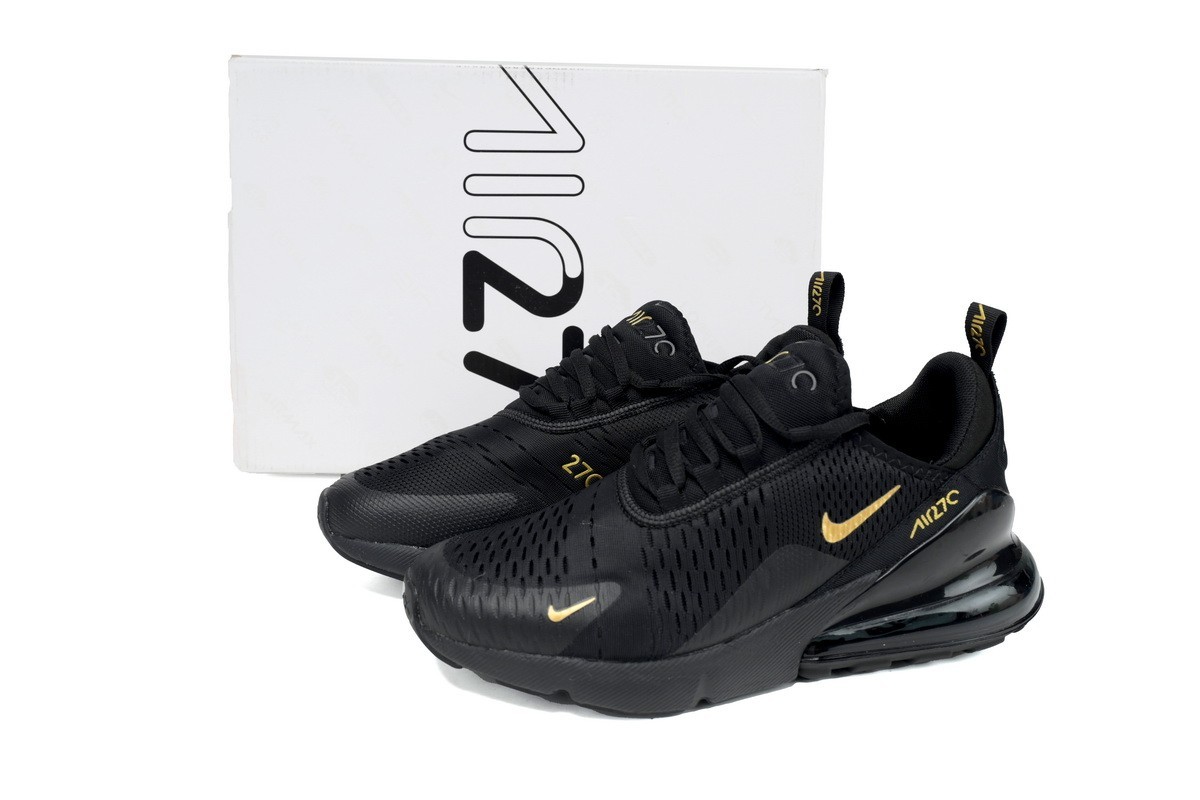 Nike Air Max 270 Black/Gold Men's Air Cushioned Shoes