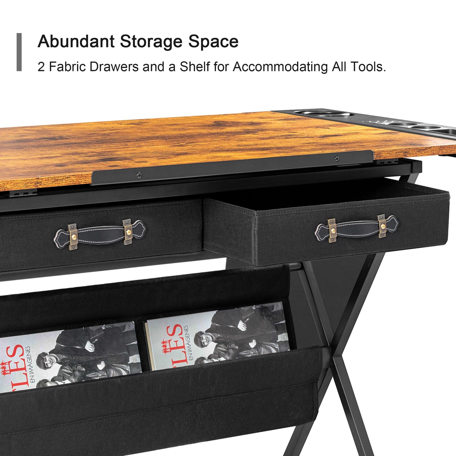 Drafting Table Art Desk Art Table Adjustable Drawing Table Tilted Tabletop wi...