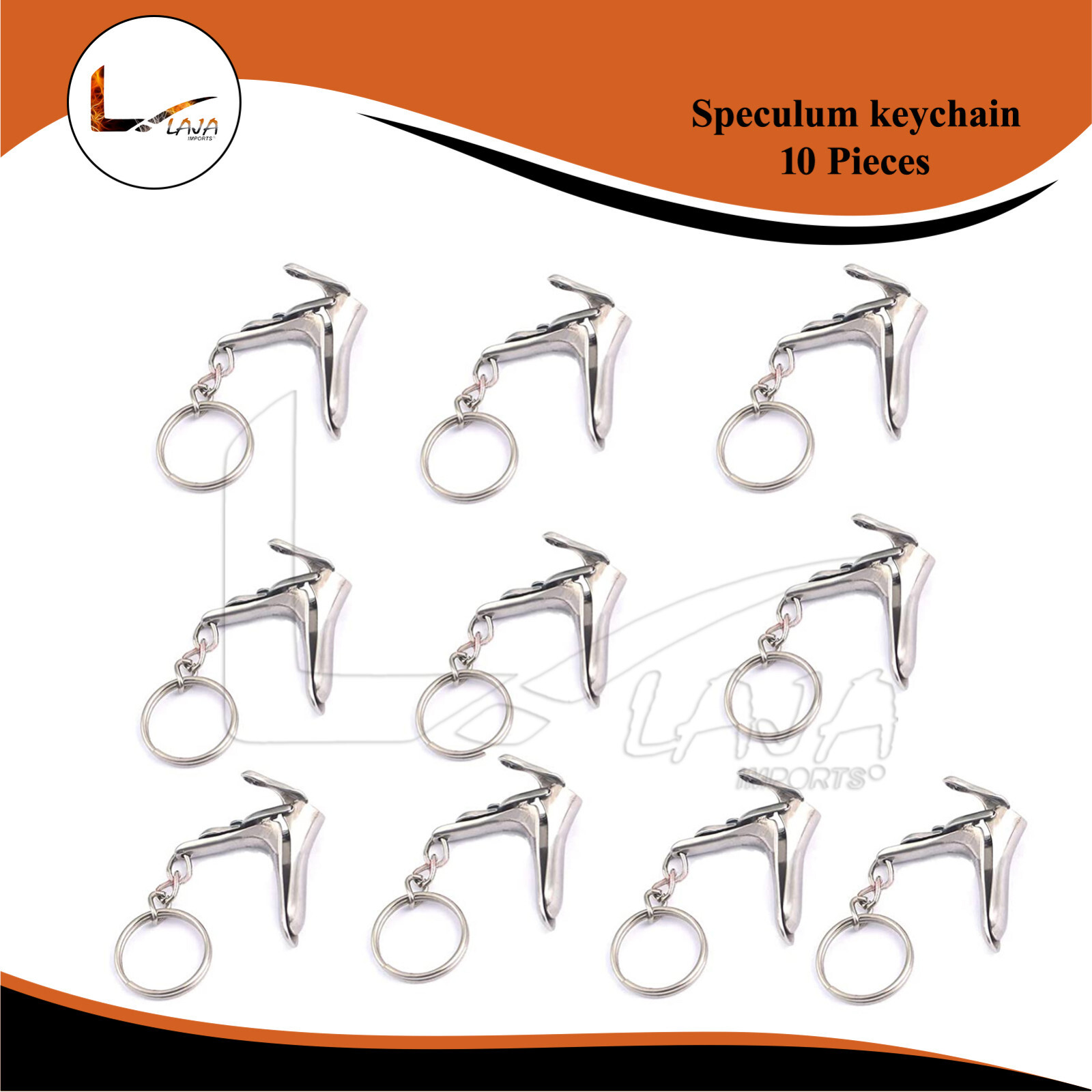 10 Pieces GYN Speculum keychain Stainless Steel