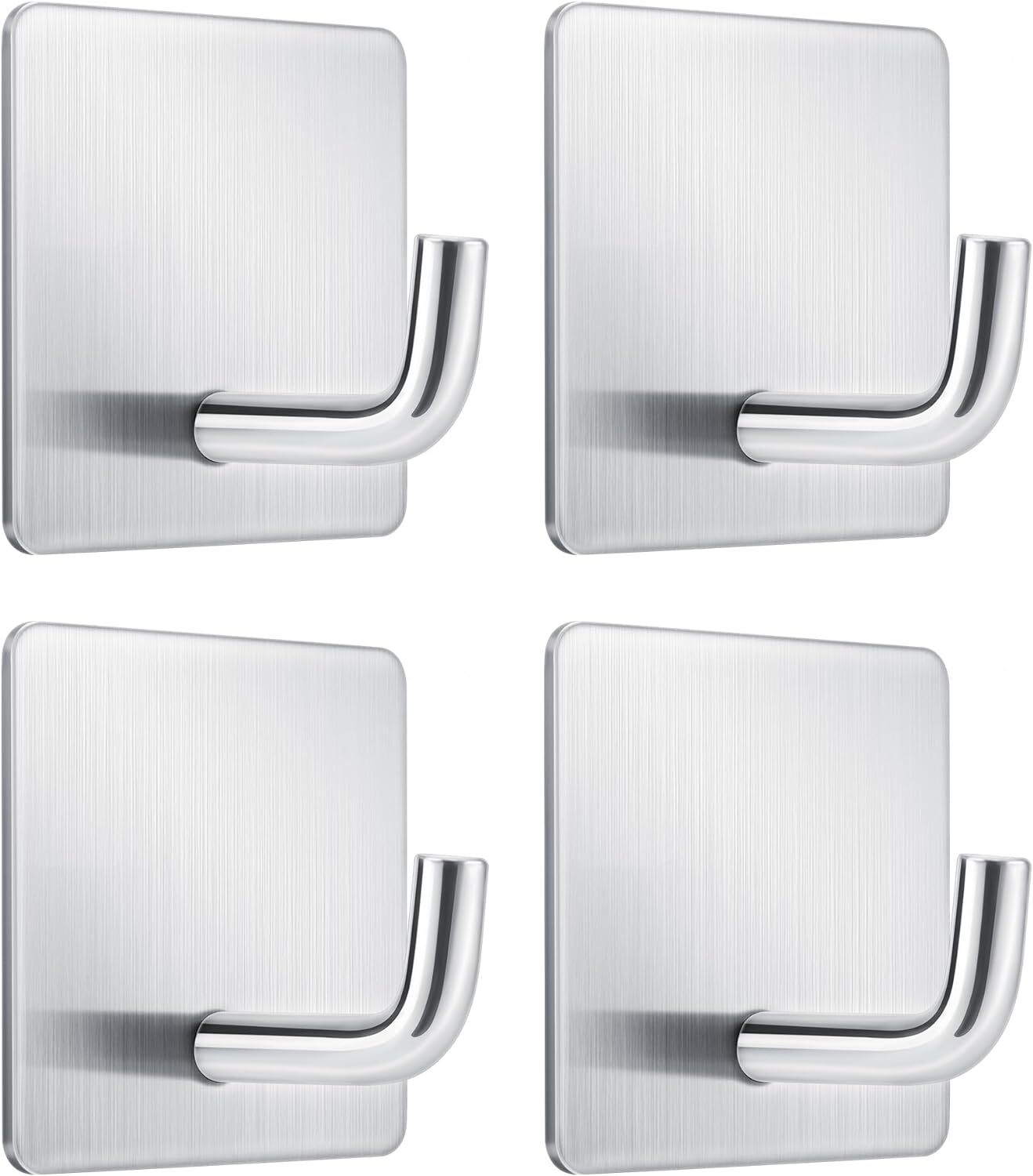 Adhesive Wall Hooks for Fire Blankets - Mondoshop Waterproof 4 Pack, Silver