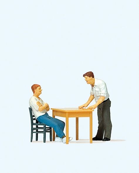 Preiser 28117 HO Under Interrogation Figures with Accessories (Set of 2)