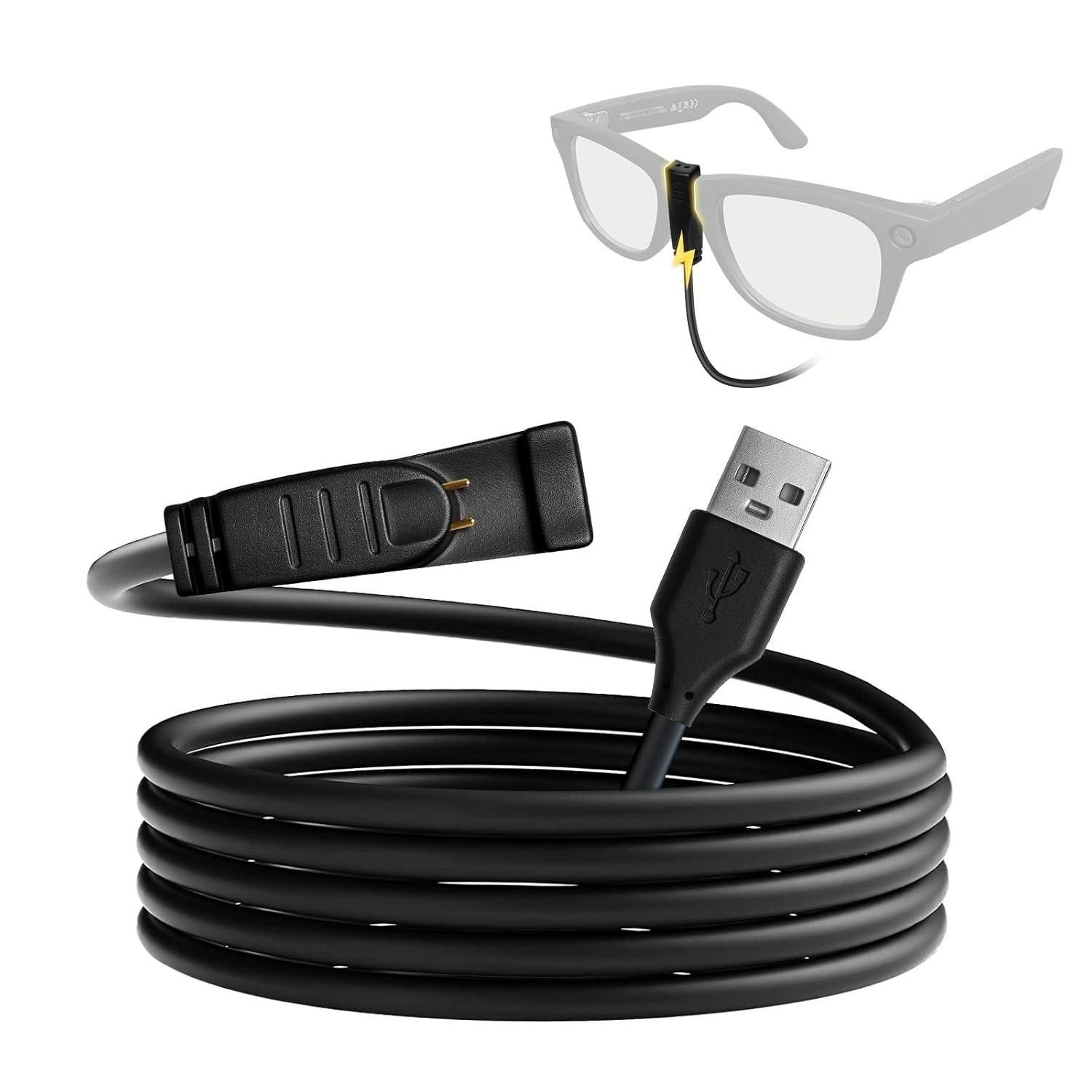 Lightweight USB Charger for Rayban Meta Accessories - Fast Clip-on Design