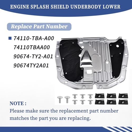 Engine Splash Shield Underbody Lower 74110-TBA-A00 Compatible with Honda