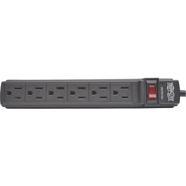 Tripp Lite Ps66b Power Strip, 5-15R, 5-15P, 6 Ft., Black
