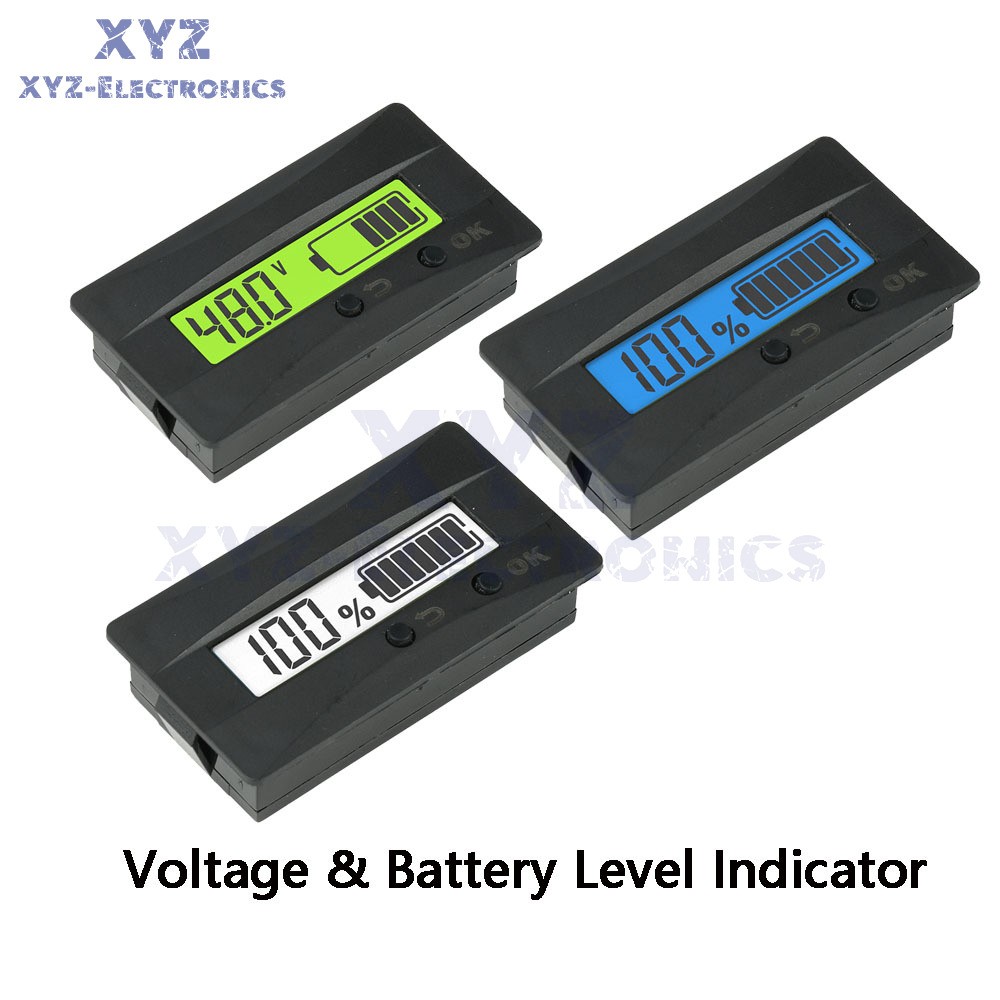 DC 9-120V Universal LCD Digital Battery Voltage Meter & Battery Level Indicator