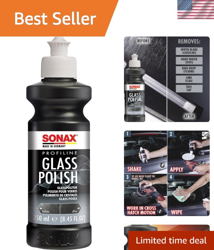 PROFILINE GlassPolish 250 ml - removes slight scratches, blinding and etching...