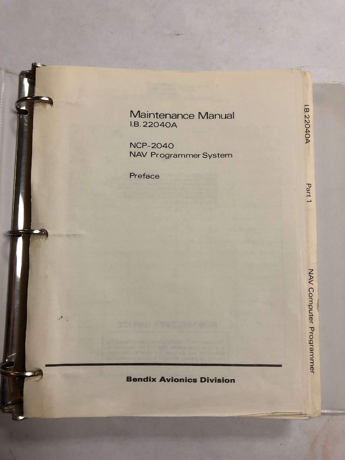 Bendix NCP-2040 NAV Programmer System Maintenance Manual 1979 Original