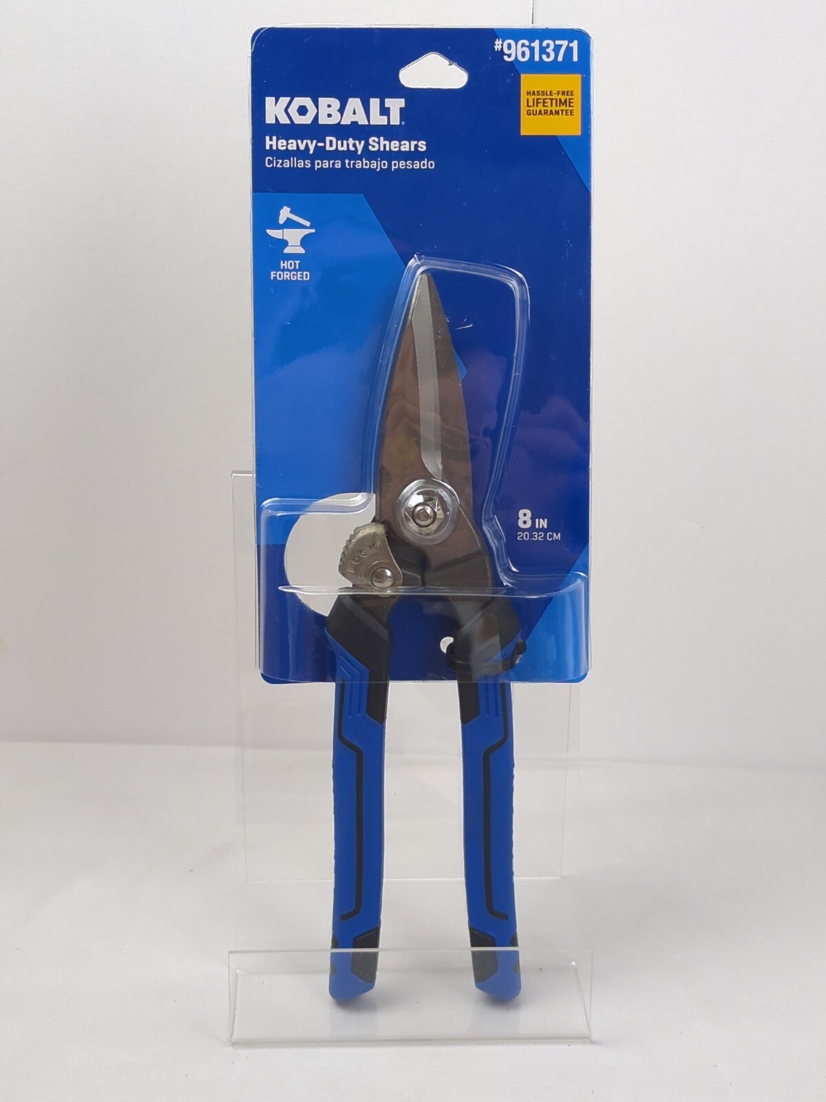 KOBALT Heavy-Duty Fully-Forged 8 in Steel Blade Shears, Soft Grip, BLUE, #961371