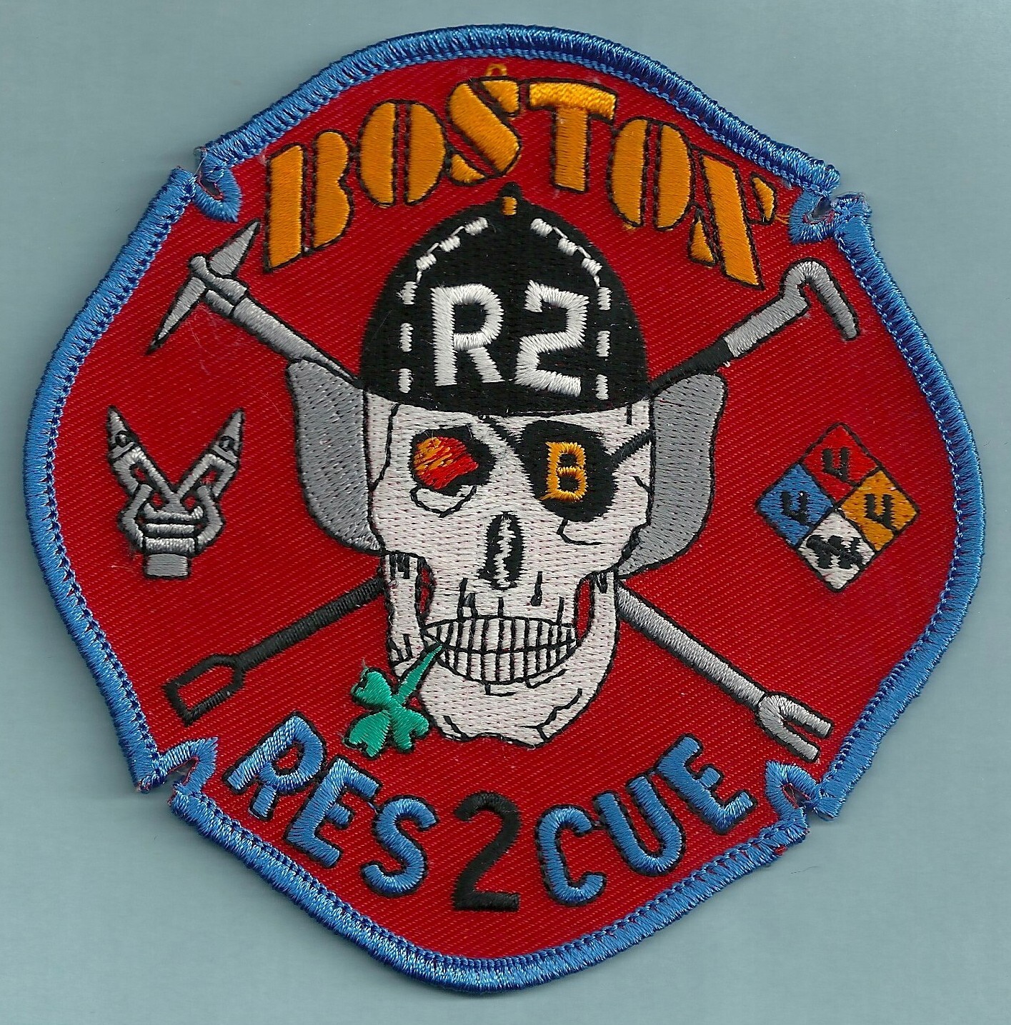 BOSTON RESCUE COMPANY 2 FIRE PATCH SKULL