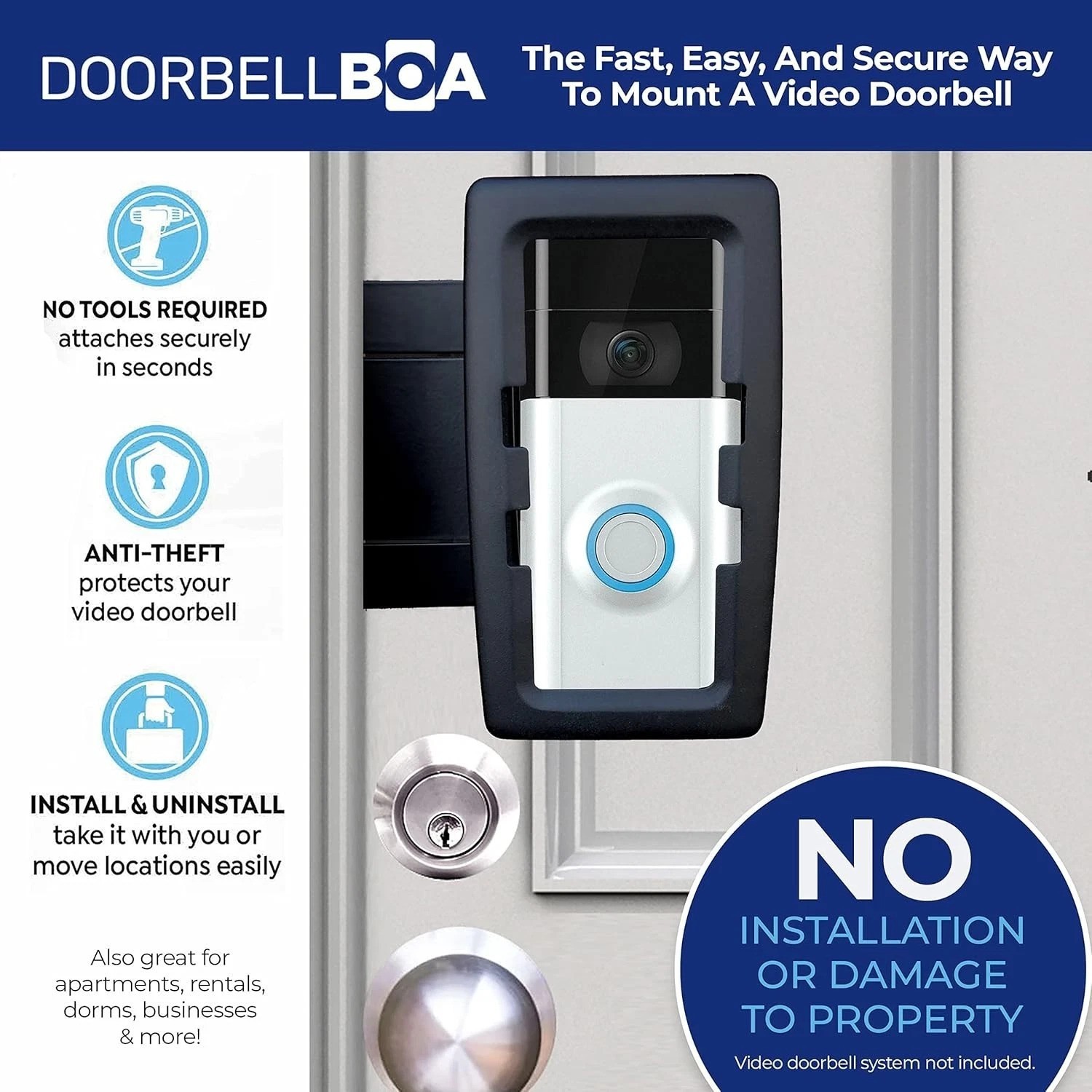 Anti-Theft Wireless Doorbell Holder
