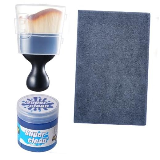 Car Interior and Exterior Soft bristles 1 Piece Brush + Towel+ Cleaning Cream