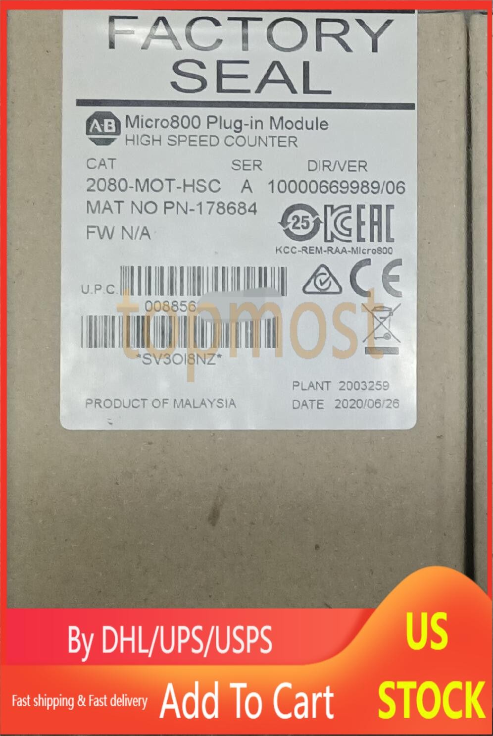 ALLEN-BRADLEY 2080-MOT-HSC MICRO800 PLUG-IN MODULE NEW IN BOX FAST SHIP