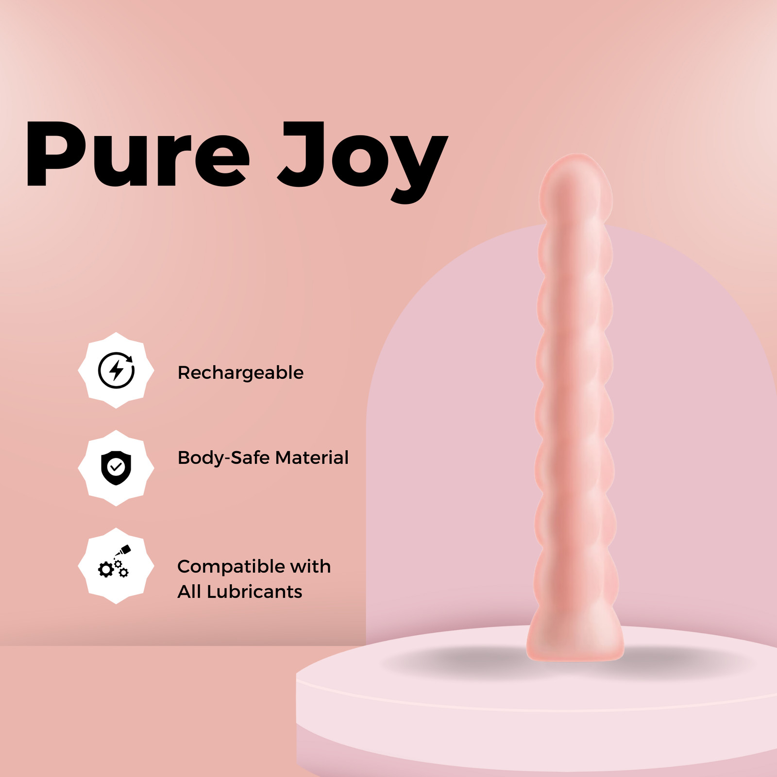 Rechargeable Silicone Ribbed G-spot Clit Vibrator Powerful Multi-speed Vibe