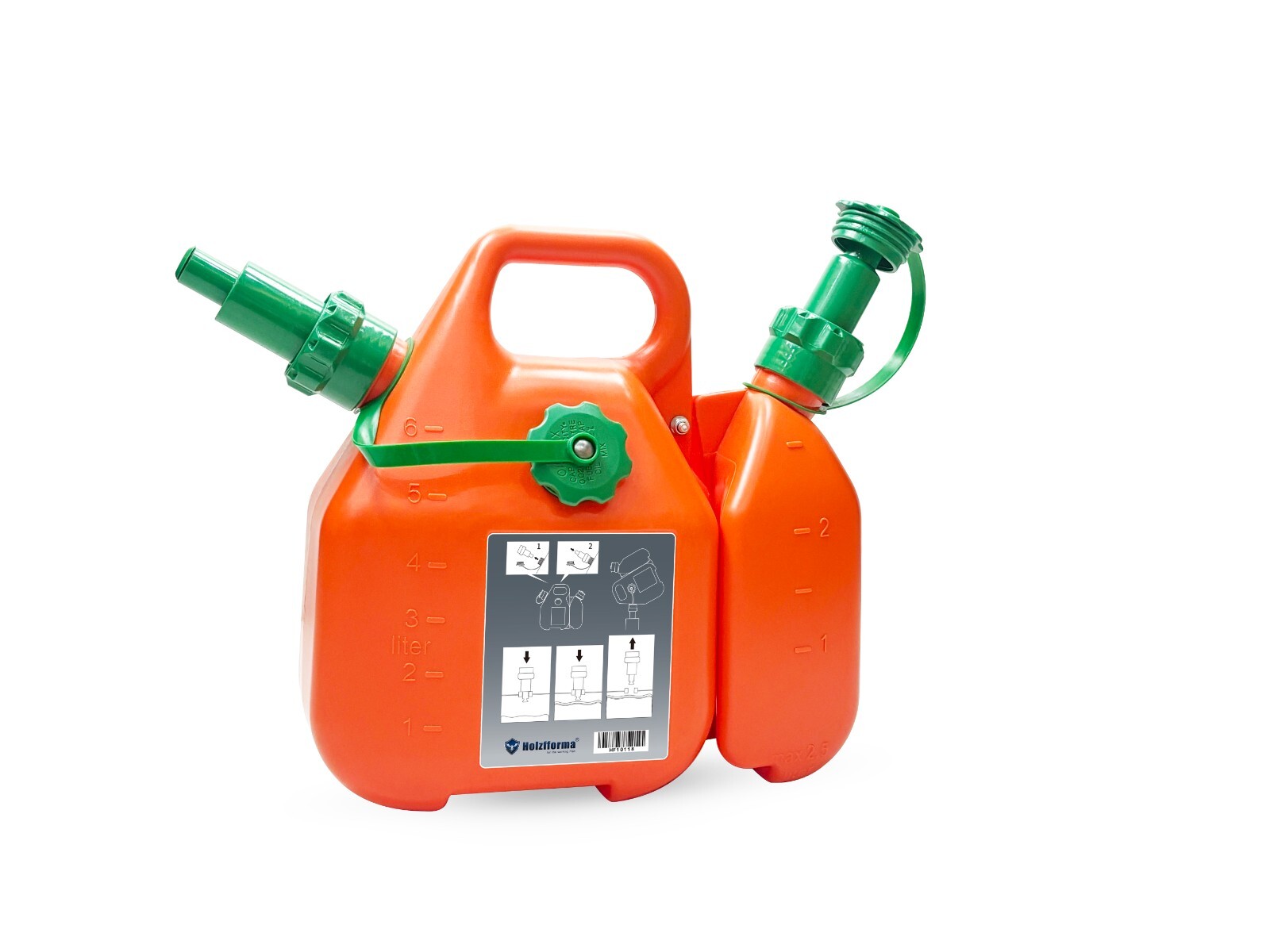 USA Holzfforma 6L Capacity Fuel Oil Canister Nozzl For Husqvarna Chainsaw Orange