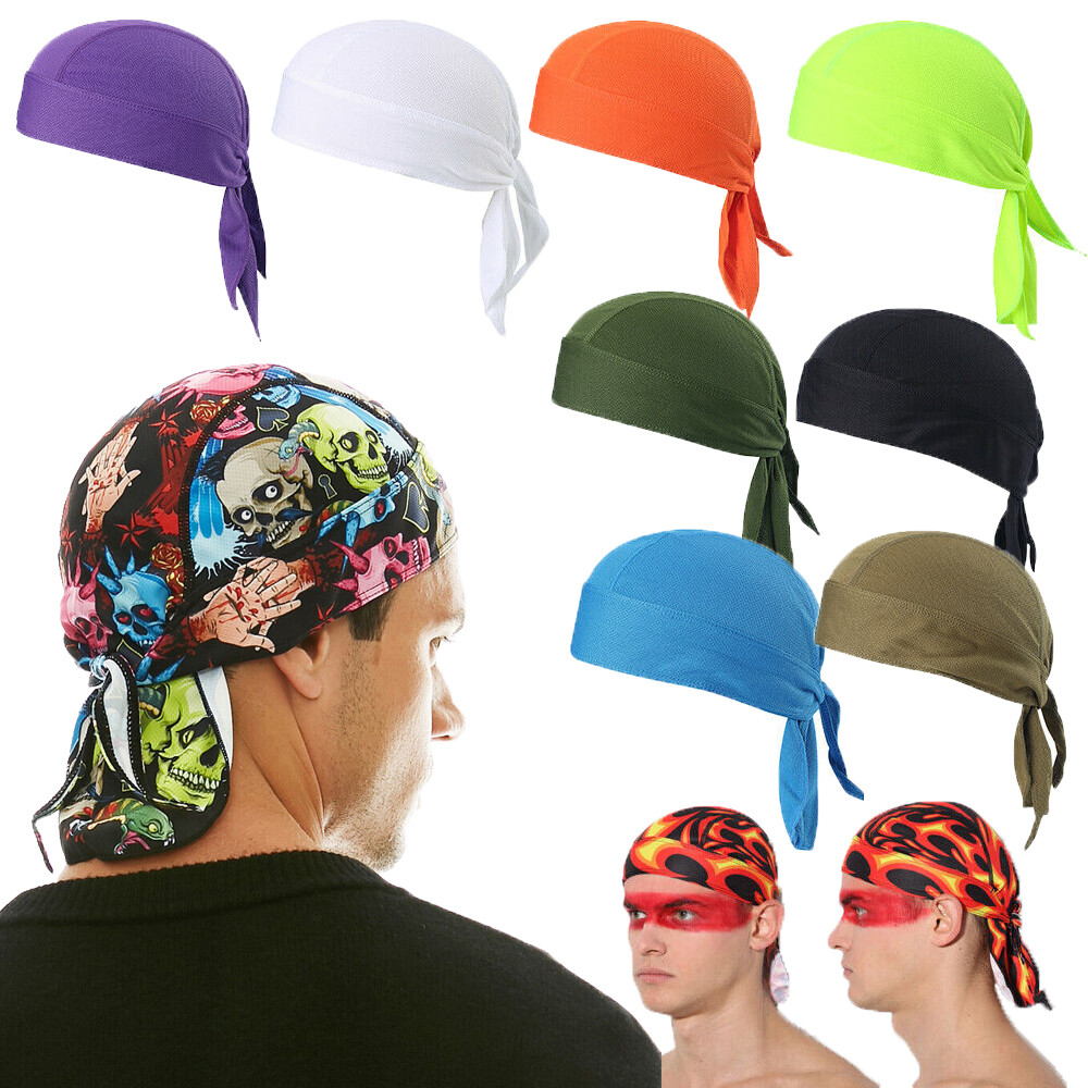 Quick Dry SKULL CAP Do Rag Head Wrap Motorcycle Biker Dew Doo Bandana Beanie Hat