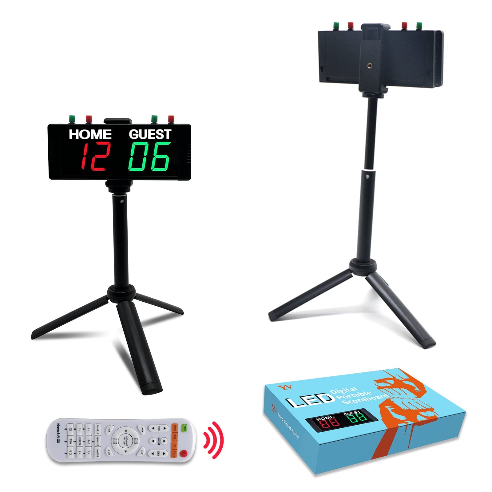 Battery Powered Scoreboard Clock Timer with Buttons, Portable Digital Scorebo...