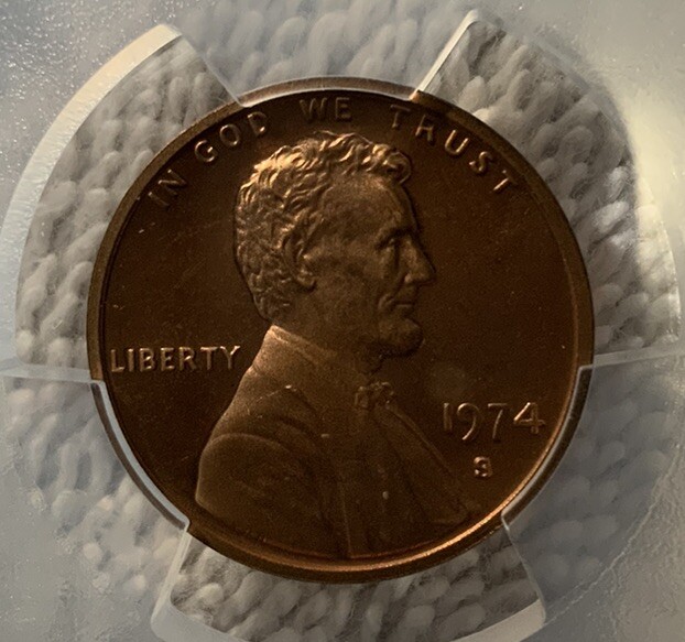 1974 S Lincoln Memorial Penny 1 C Close AM RD Uncirculated Proof
