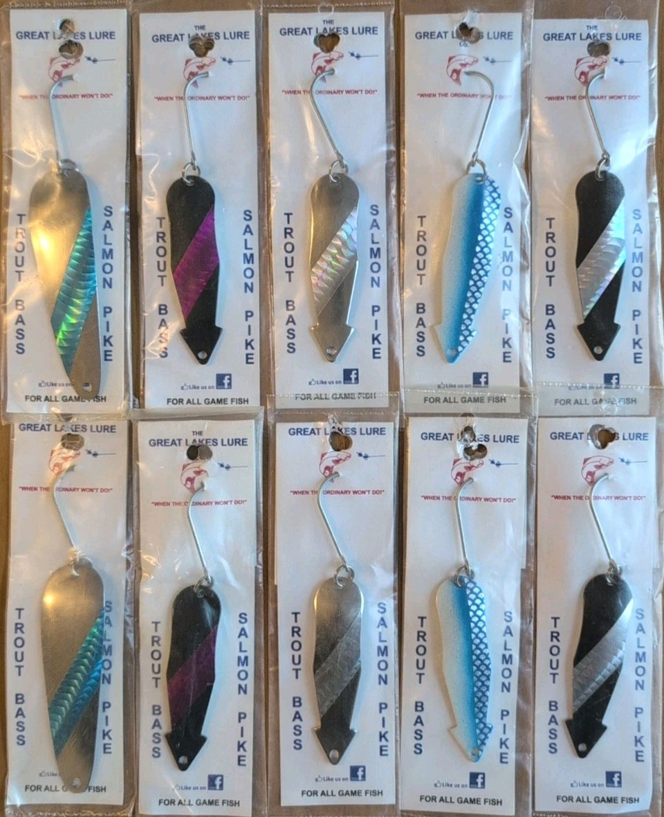 10 Pcs Fishing Lures - Great Lakes Lure Co. Est. 1983 - Rattle - All Game Fish