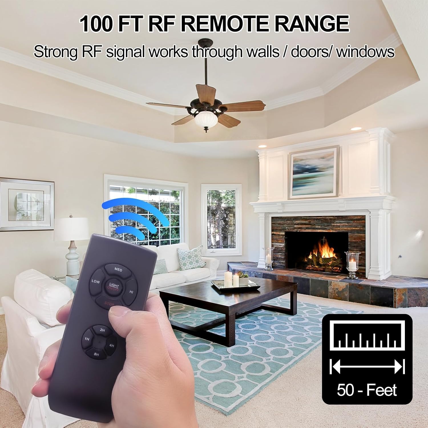 Ceiling Fan Remote Control Kit, Small Size Receiver Ceiling Fan Remote Control C