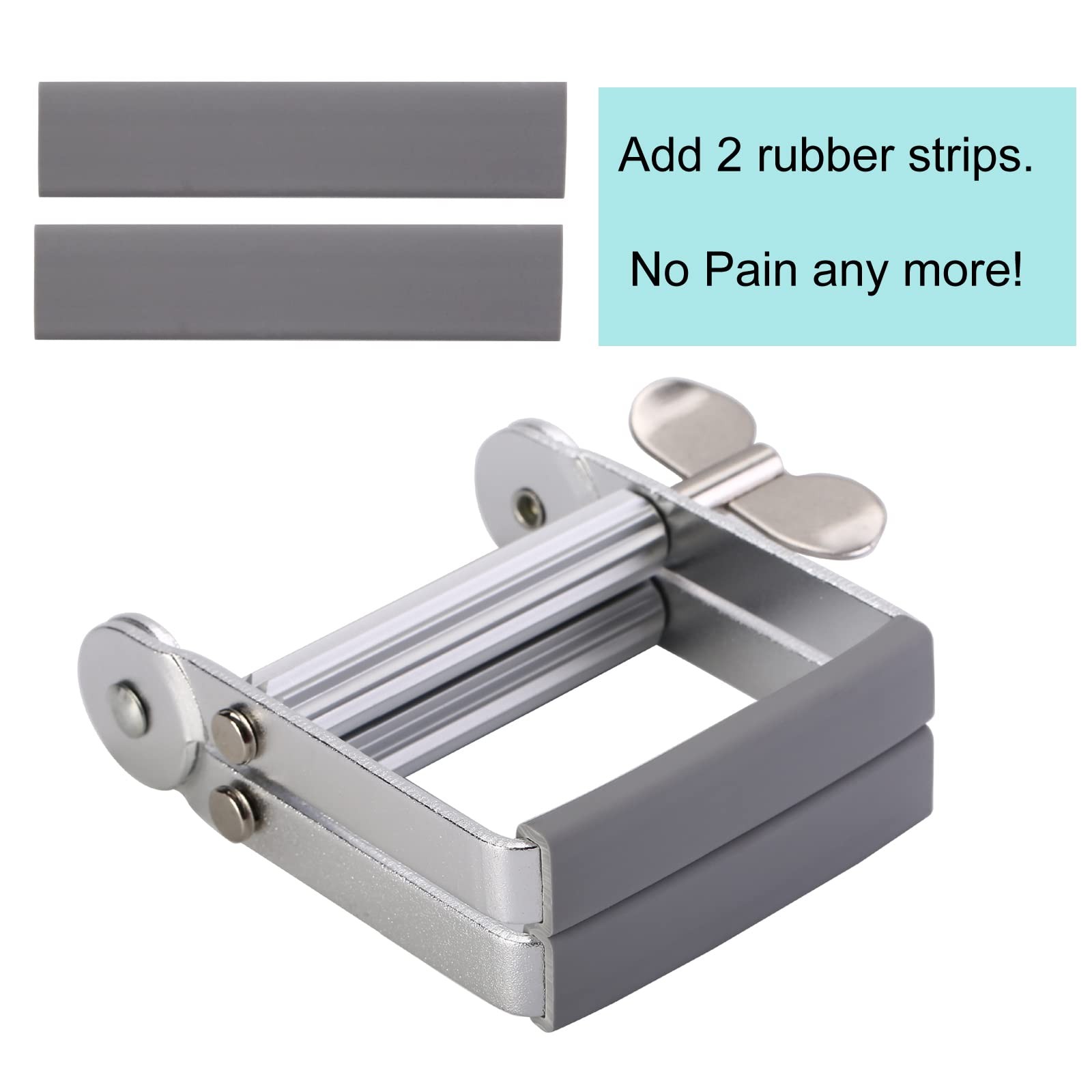 Toothpaste Squeezer, Metal Tube 1 Count (Pack of 1), Silver