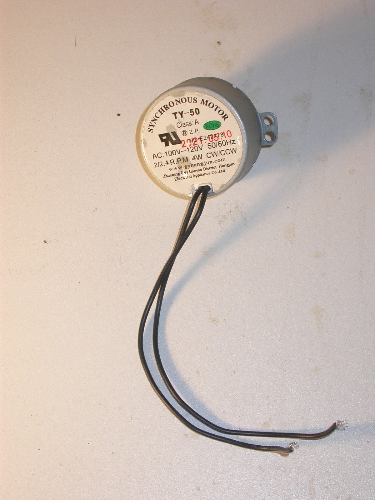 TY50 Synchronous Motor AC 100-120V 50/60Hz 4W 2/2.4 RPM CW/CCW