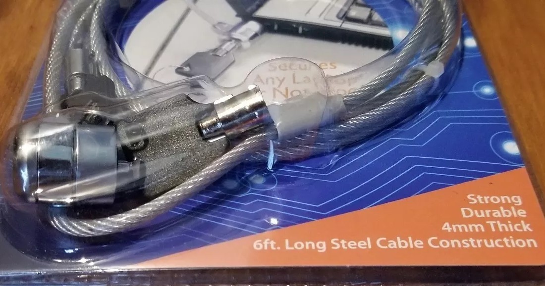 NOTEBOOK, LAPTOP, COMPUTER LOCK SECURITY CHAIN CABLE WITH KEY ~ Theft Prevention