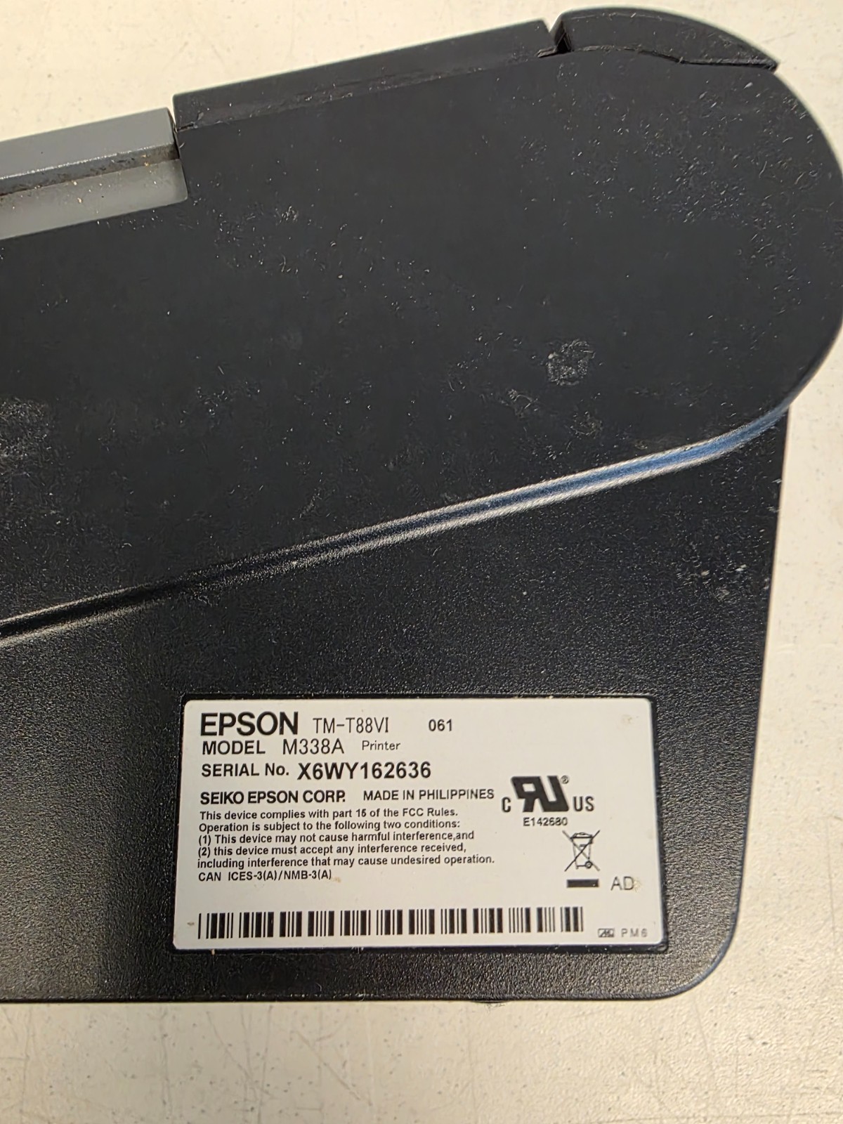 Epson TM-T88VI POS USB Thermal Printer M338A (Printer Only) UNTESTED/AS IS #1