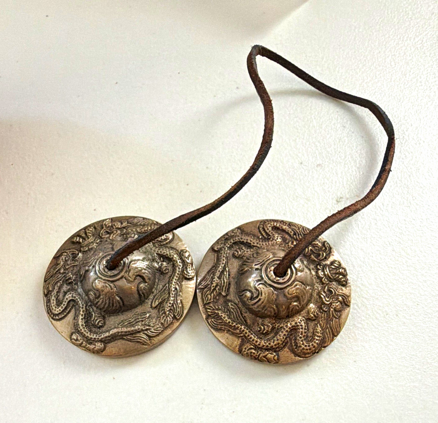 Tibetan Dragon Tingsha Meditation Bell - Dragons Beautifully Embossed on the ...