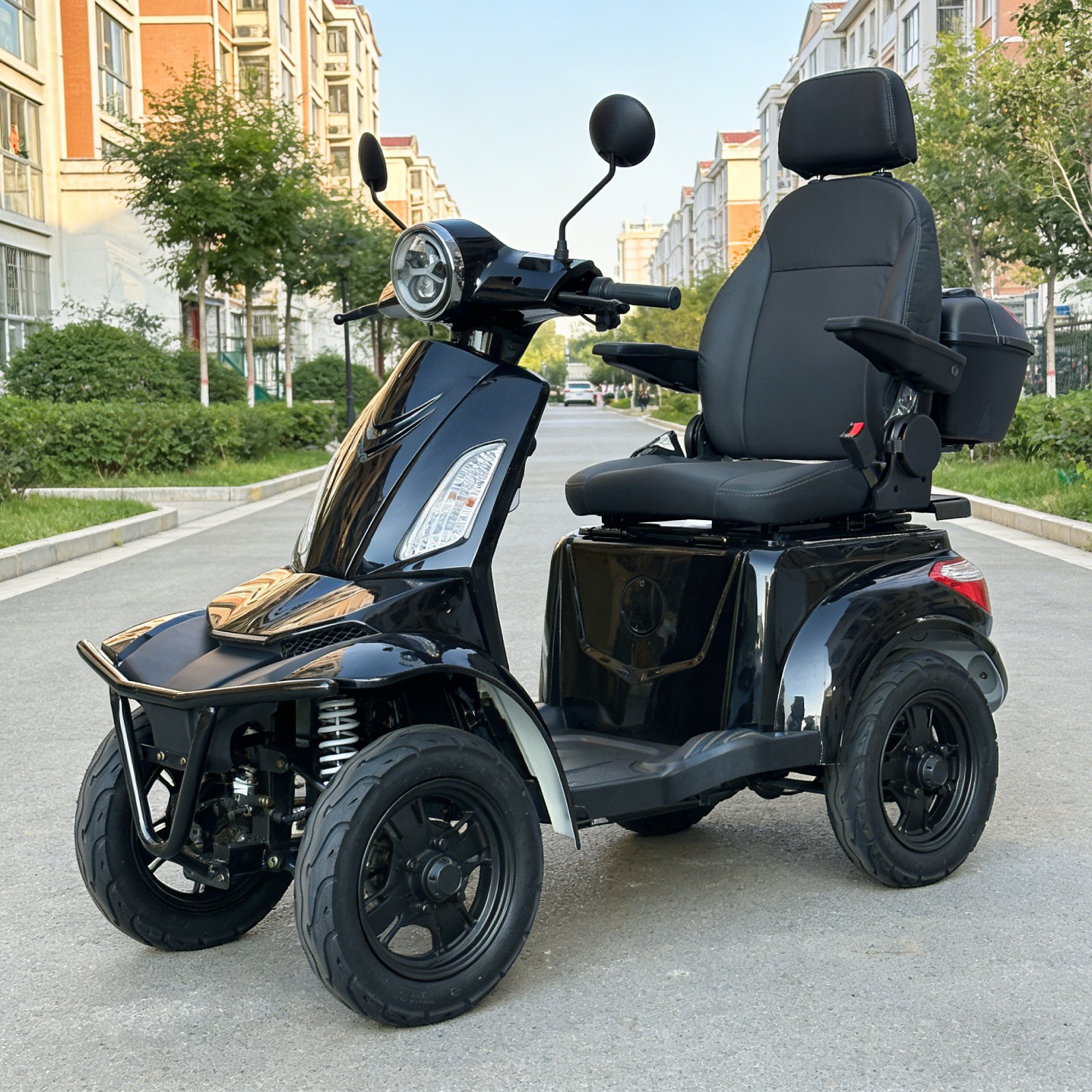 Outdoor 4-Wheel Electric Mobility Scooter 3-Speed HS4W-F2AB 1000W 20Ah Black