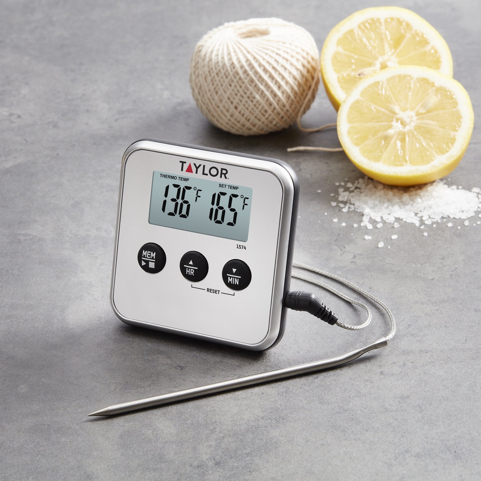 Taylor Digital Wired Probe Programmable Meat Thermometer with Timer