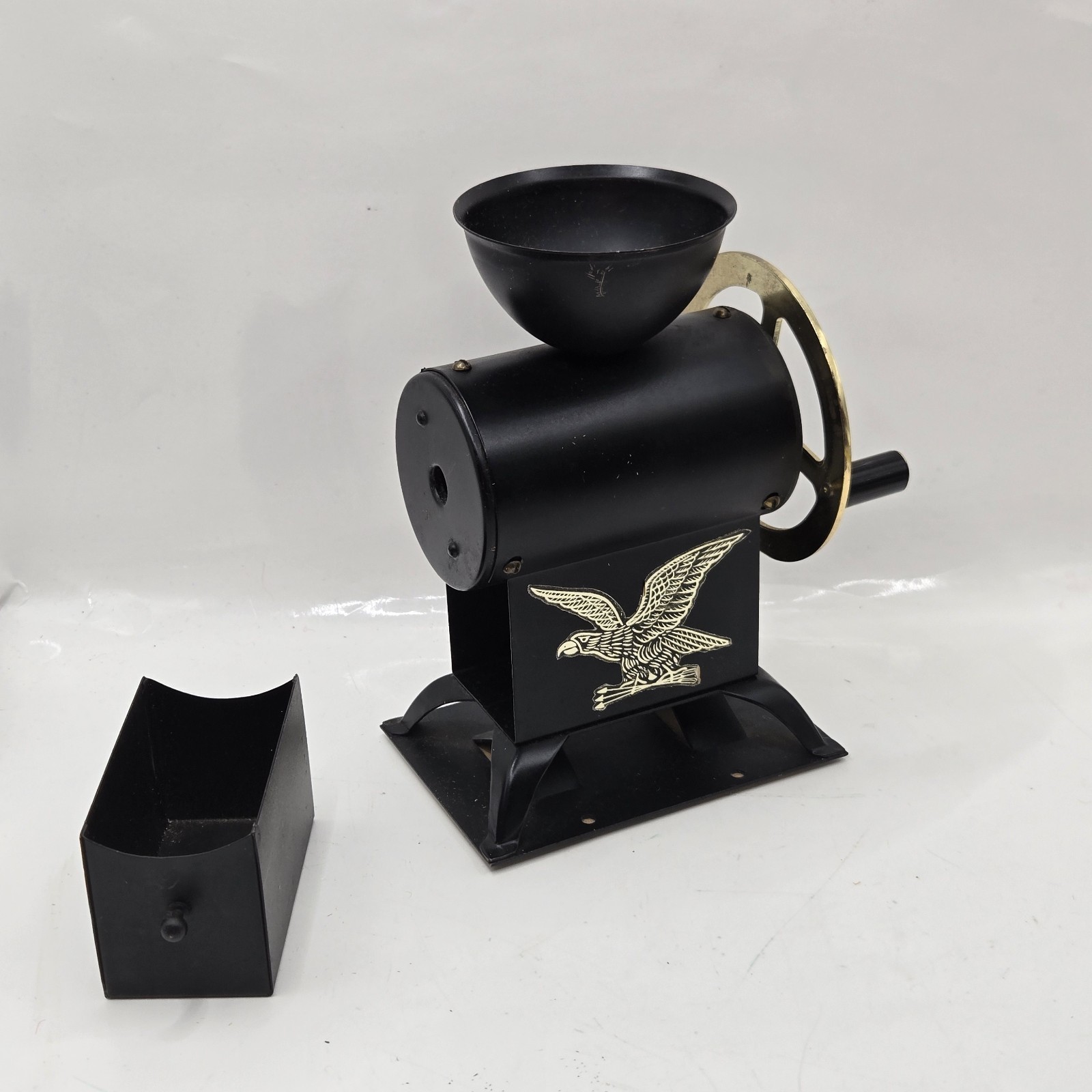 VTG Retro Metal Black Golden Eagle/ Antique Style Desktop Pencil Sharpener Tilso