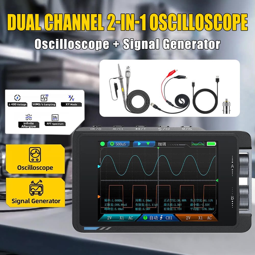 Digital Oscilloscope Multilingual Support with 3.5" Color Screen DS215H