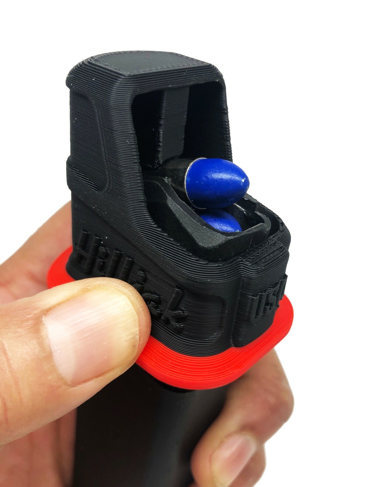 Glock 17, 19, 26, 34, 22, 23, 27, 35 Magazine Loader by Hilljak QL9G RedStripe