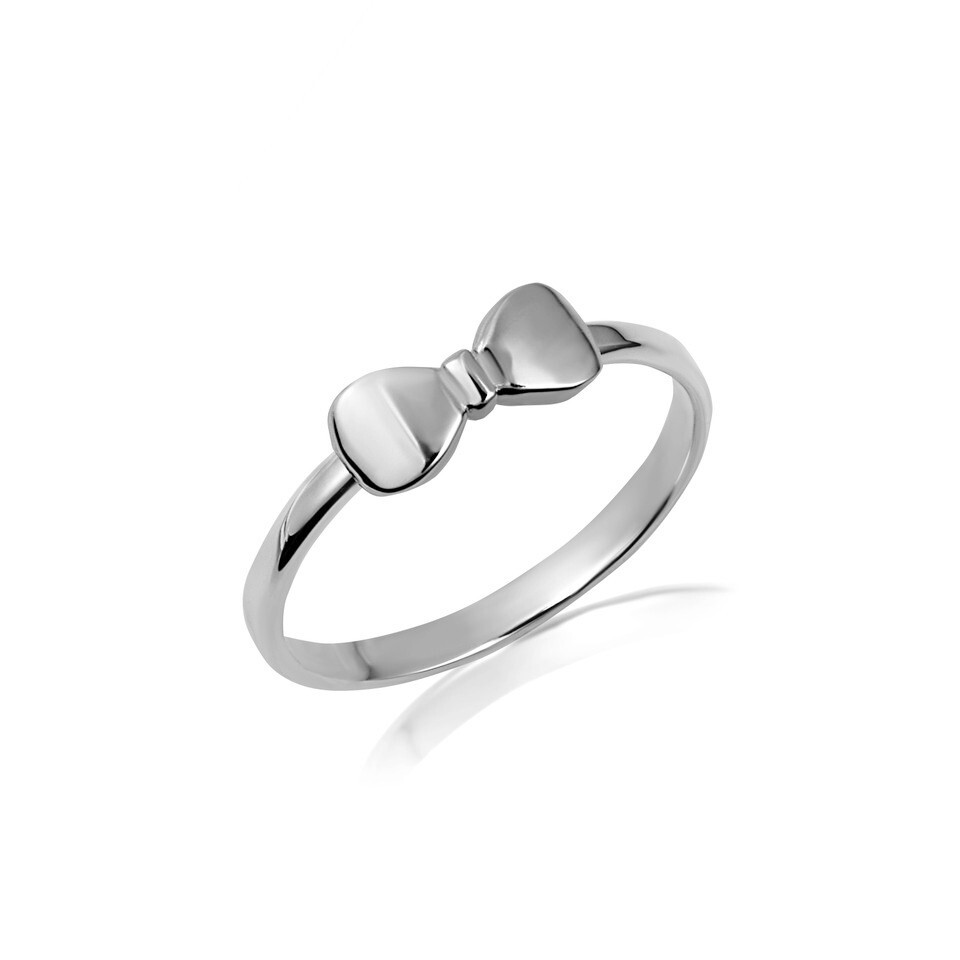 .925 Sterling Silver Bow Tie Band Ring