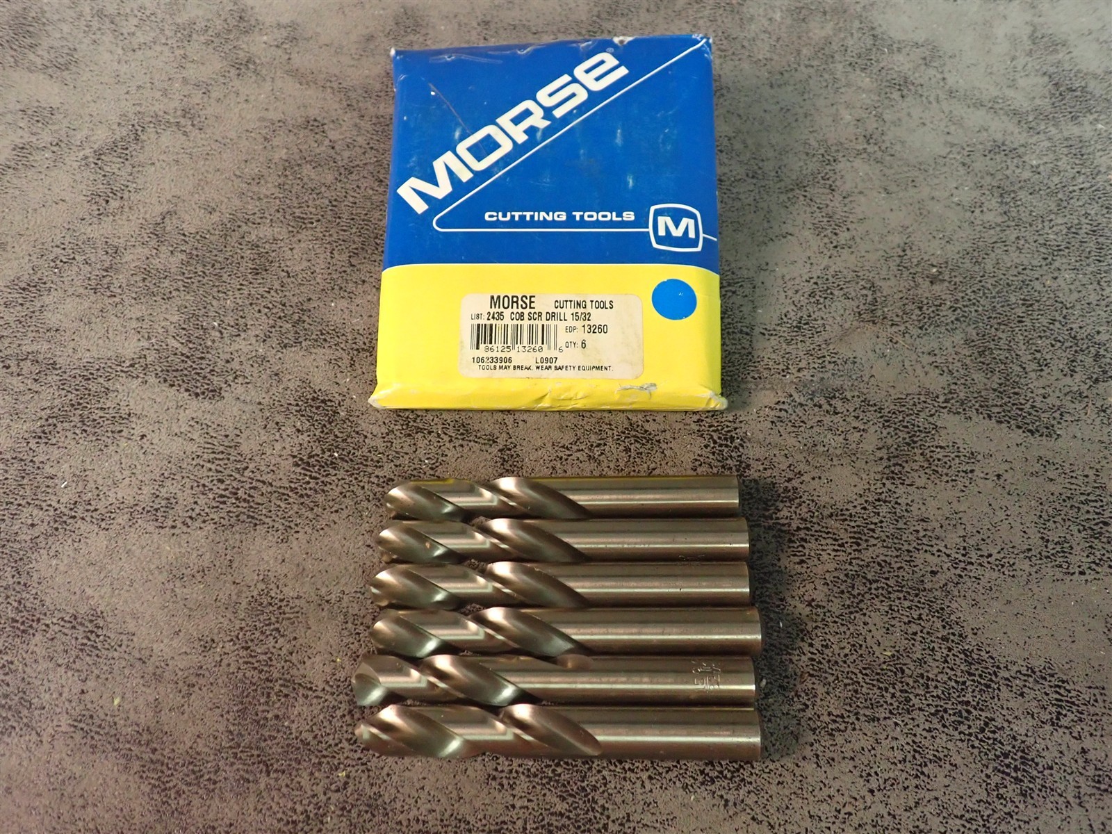 NEW Morse 13260 Cobalt 15/32" Screw Machine Drill Bit 6 Pack (BN29)