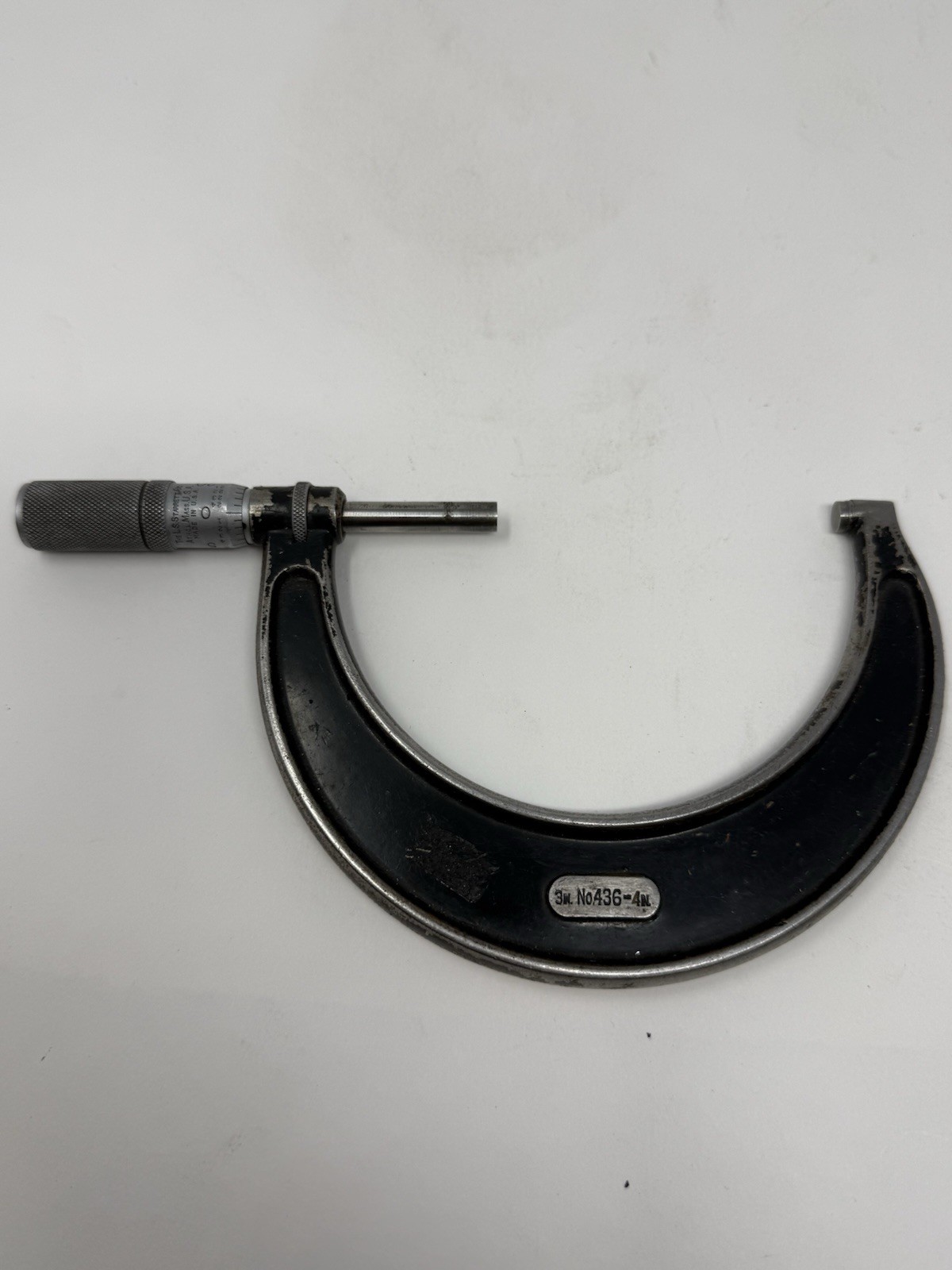Starrett No. 436 Outside Micrometer 3"-4' Inch Carbide Face BIN 1A