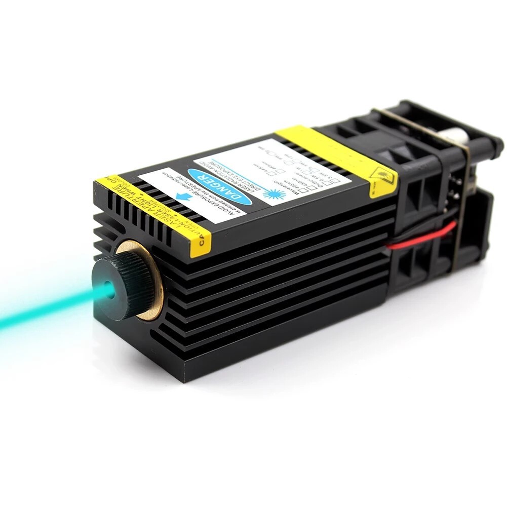 Cyan-Blue Dot 488nm 80-100mw Focusable 12V Laser Diode Module TTL /5V PWM