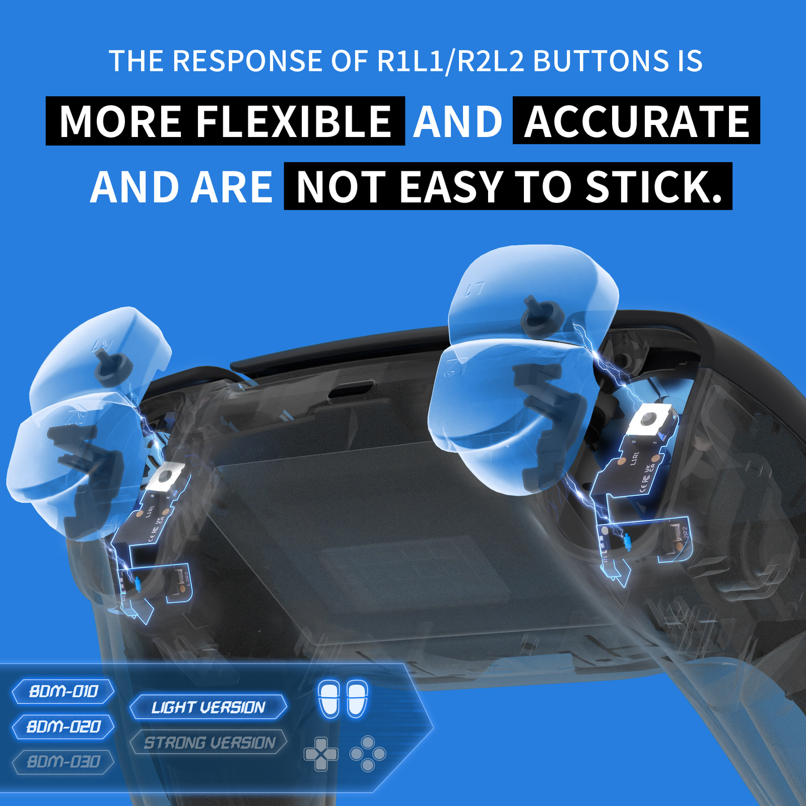 Micro Switch Light Version Clicky Hair Triggers Kit Shoulder For PS5 Controller
