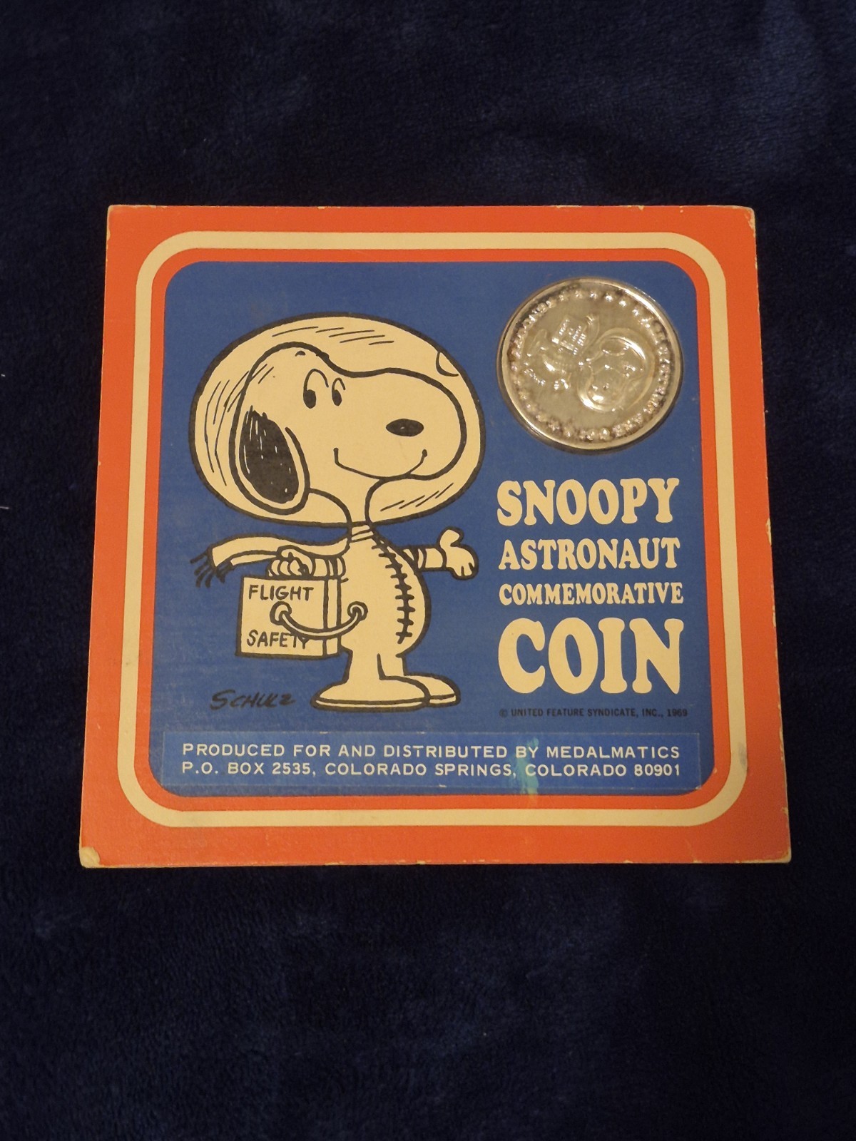 1969 Snoopy Astronaut Commemorative Coin Apollo Moon Landing Good Condition