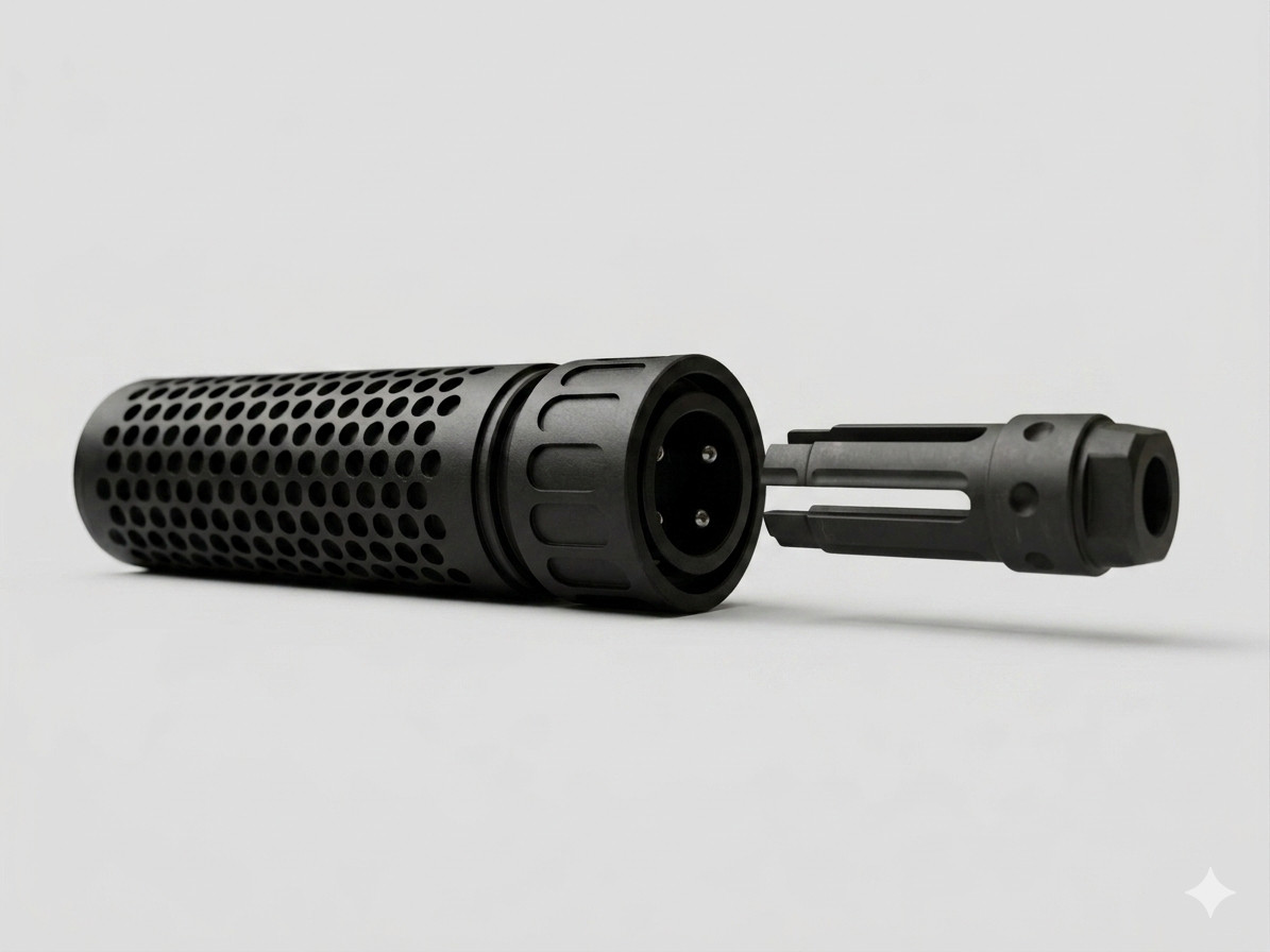 Shadow MKII 4" Muzzle Brake & Blast Redirect Sleeve Combo for 1/2*28 GBB SYS
