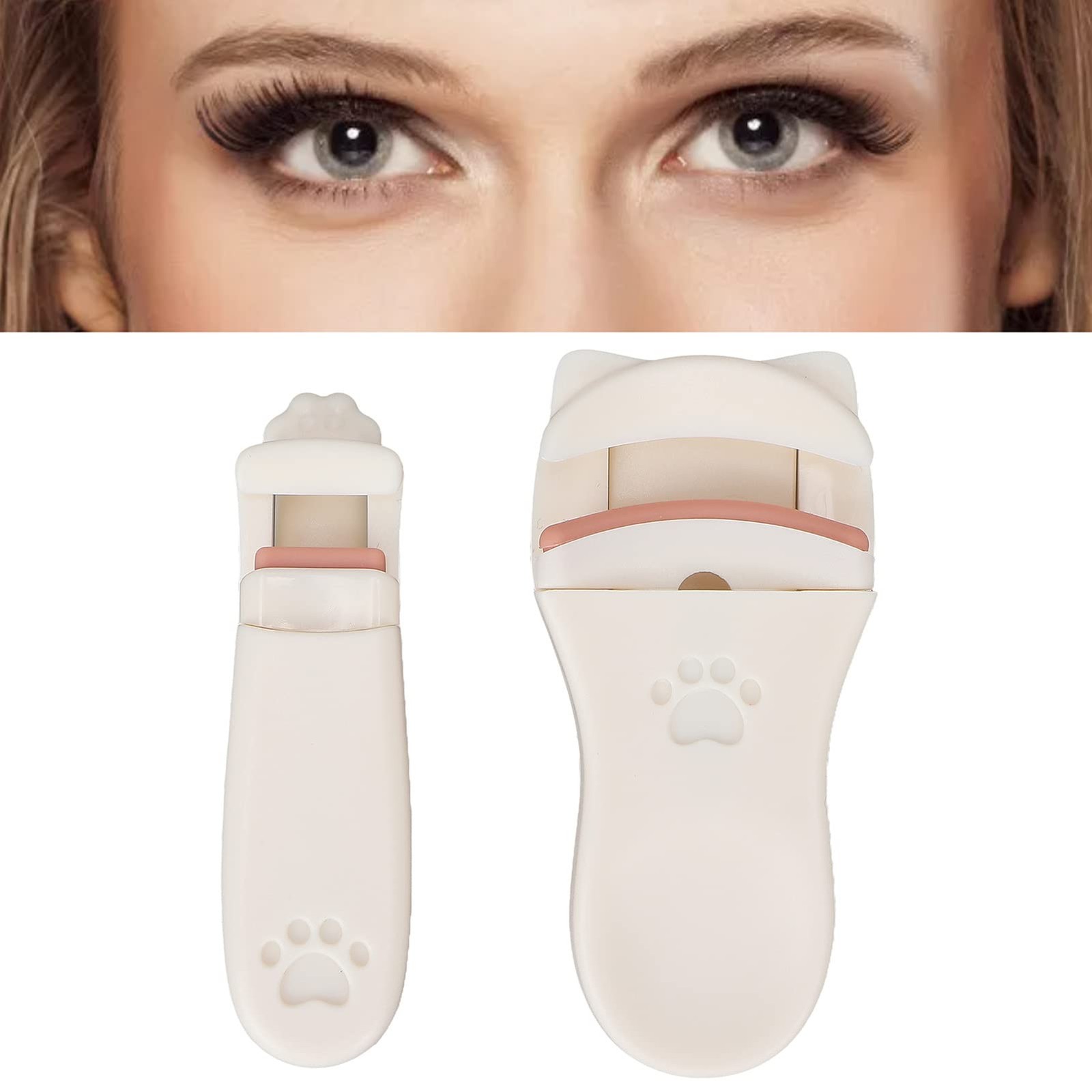 2 PCS Mini Eyelash Curler, Cat Paw Shape Durable Comb, Portable for Travel, W...