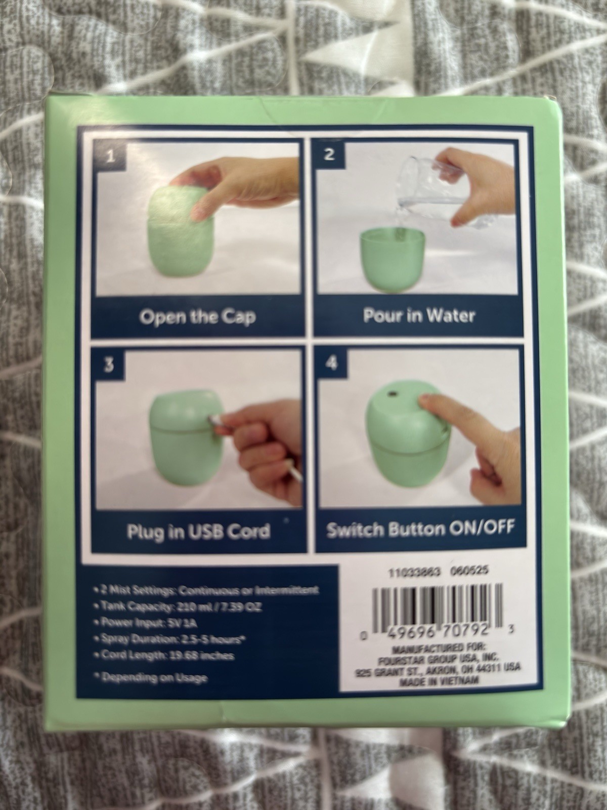 NIB Via LED Mini Color Changing Humidifier