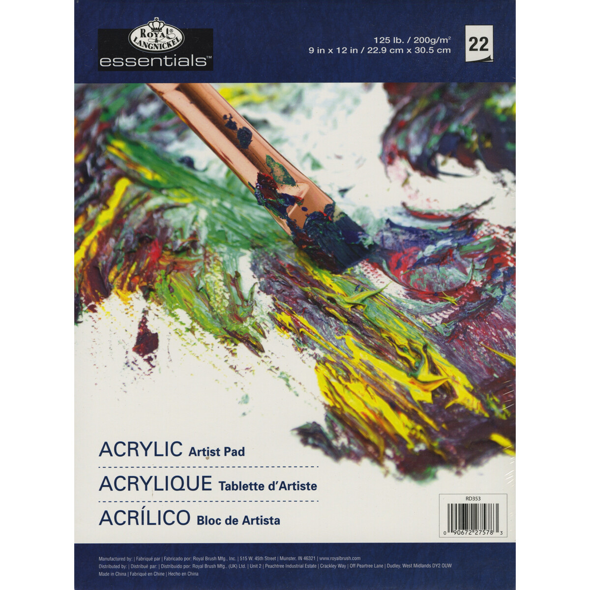 essentials(TM) Acrylic Artist Paper Pad 9"X12"-22 Sheets