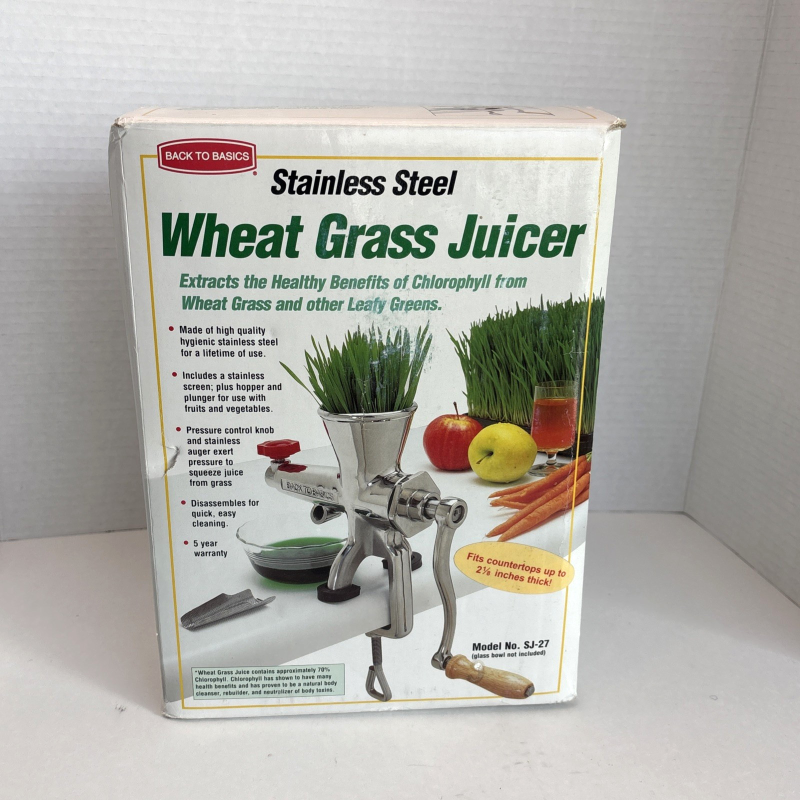 Back To Basics Stainless Steel Wheat Grass Juicer Model SJ-27