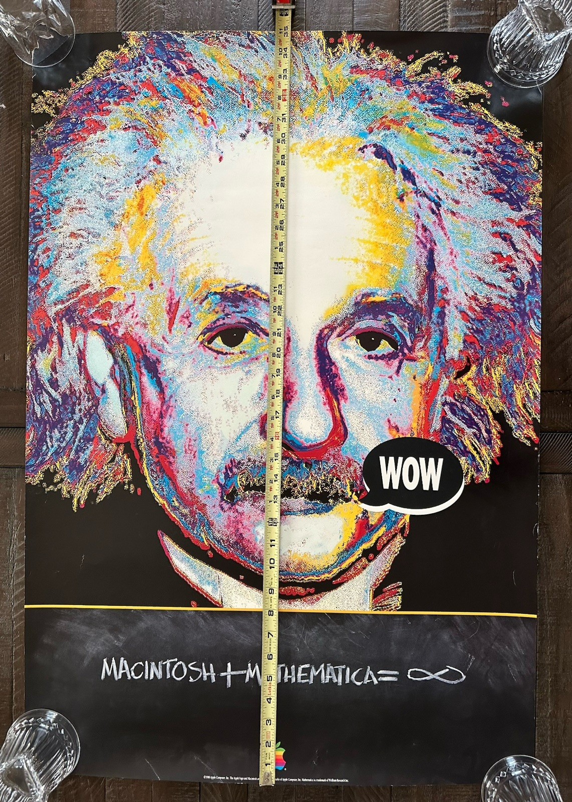Vintage 1988 Macintosh Apple Computer Albert Einstein Poster 35x24 Advertisement